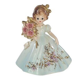 Josef Original Happy Birthday Party Series Karla Figurine Bouquet Roses CHIPS